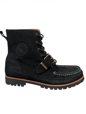 Polo Ralph Lauren Country Ranger Black Suede Boots Size 8 NEW